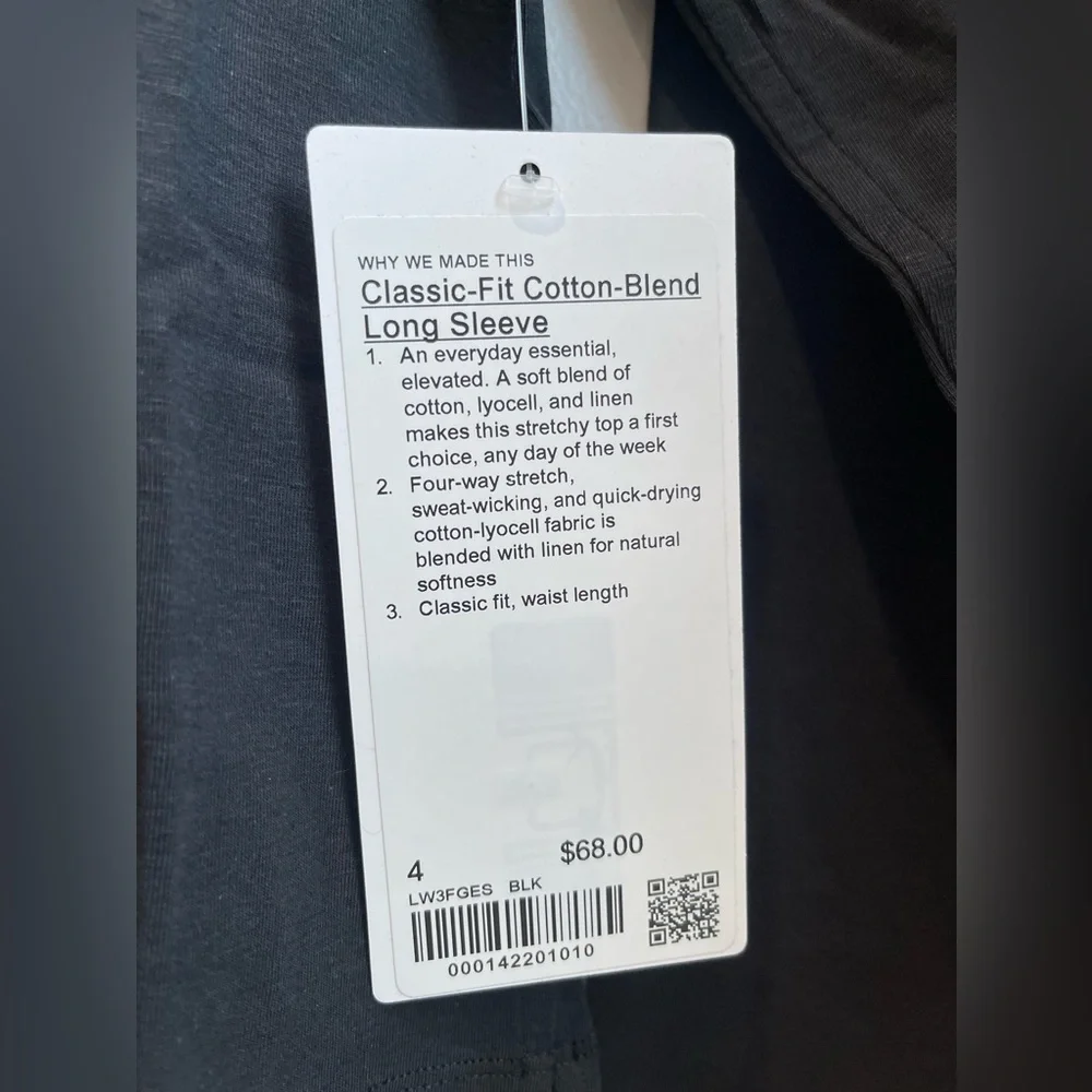 Lululemon Classic-Fit Cotton-Blend Long-Sleeve Shirt Black - Picture 3 of 6